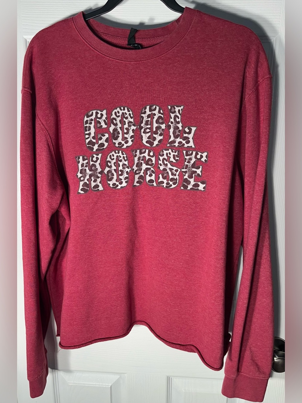 Women’s District Sweatshirt XL Cool Horse Cheetah Print Pullover Long Sleeve